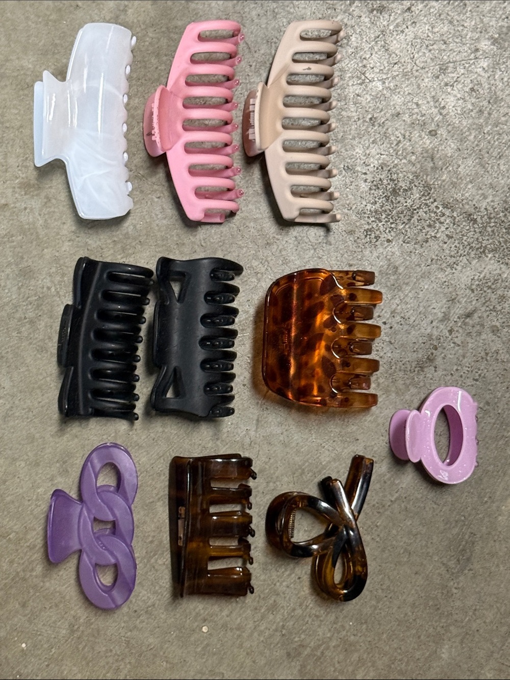 Lot of 10 Hair Claw Clips